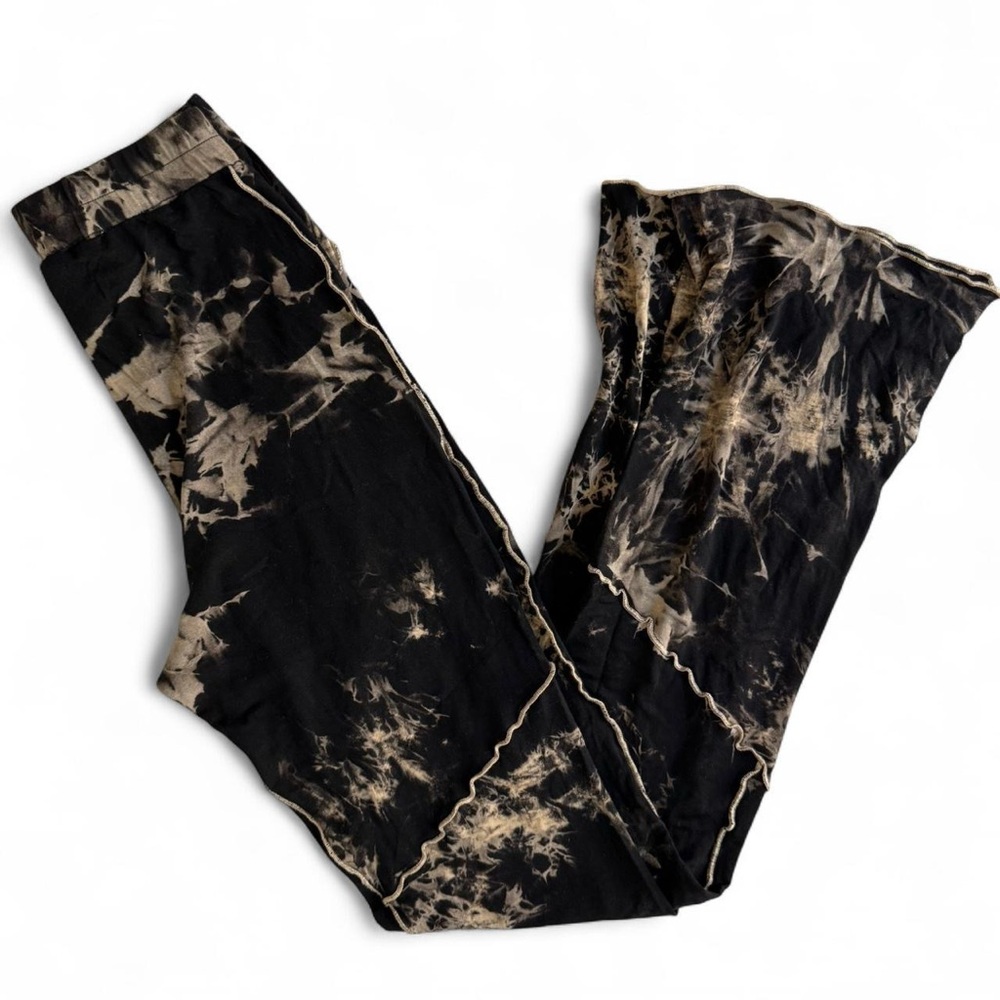 Kim Shui Black and Tan Tie-Dye Pants
